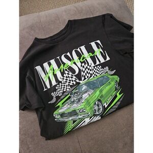 Samegang American Muscle Car Graphic Tee Medium Black Neon Green St. Louis MO